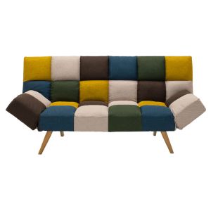 Three-seater sofa bed Freddo multi-colored fabric