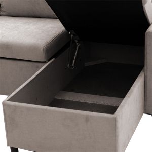 Lilian reversible sofa bed in beige color 225x148x81cm