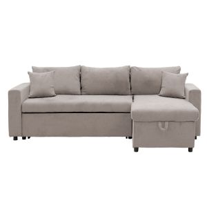 Lilian reversible sofa bed in beige color 225x148x81cm