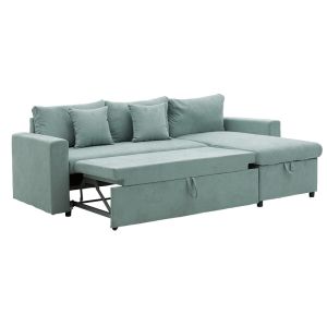 Lilian reversible sofa bed, mint color, 225x148x81cm