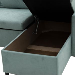 Lilian reversible sofa bed, mint color, 225x148x81cm