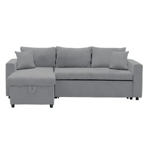 Lilian reversible corner sofa bed with textile upholstery 225x148x81cm
