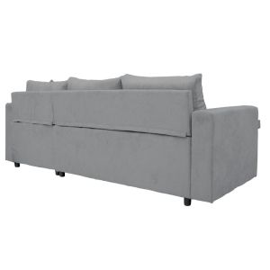Lilian reversible corner sofa bed with textile upholstery 225x148x81cm