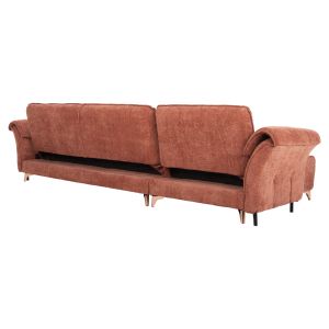 Extendable corner (reversible corner) sofa Mailo, orange fabric-metal legs 300x150x80hcm Hm6071,04