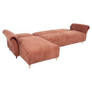 Extendable corner (reversible corner) sofa Mailo, orange fabric-metal legs 300x150x80hcm Hm6071,04