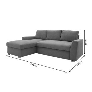Corner sofa bed Belle beige 236x164x88cm