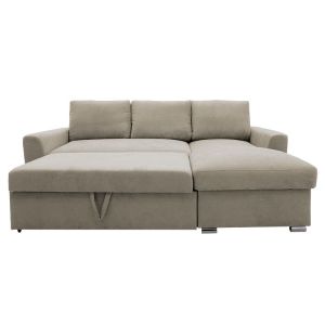 Belle corner sofa bed with beige fabric 236x164x88cm
