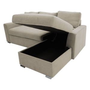 Belle corner sofa bed with beige fabric 236x164x88cm