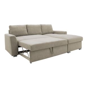 Belle corner sofa bed with beige fabric 236x164x88cm