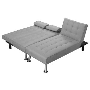 Corner sofa bed Brisk textile fabric gray 200x146x75cm