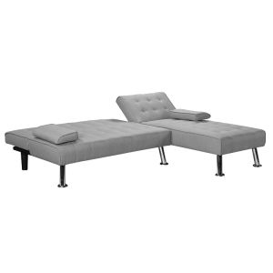 Corner sofa bed Brisk textile fabric gray 200x146x75cm