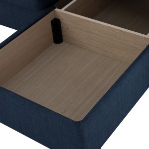 Ghufran Hm3244.07 reversible corner sofa bed with chest of drawers - with blue textile fabric 200x133x77hcm