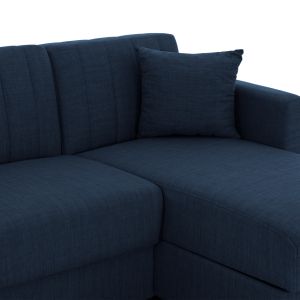 Ghufran Hm3244.07 reversible corner sofa bed with chest of drawers - with blue textile fabric 200x133x77hcm