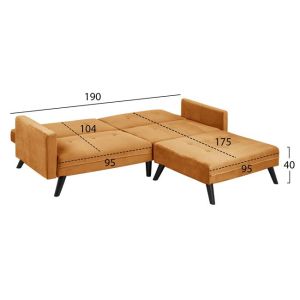 Разтегателен ъглов диван Livia Dream с табуретка Hm3151,09