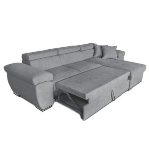 Comy reversible corner sofa bed, gray, 286x160x75-90cm