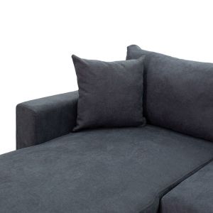 Lilian reversible corner sofa bed, anthracite color, 225x148x81cm