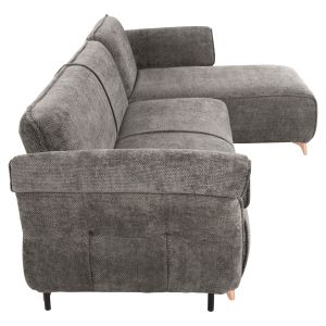 Extendable corner sofa bed Mailo, dark gray fabric-metal legs 300x150x80hcm Hm6071,02
