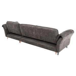 Extendable corner sofa bed Mailo, dark gray fabric-metal legs 300x150x80hcm Hm6071,02