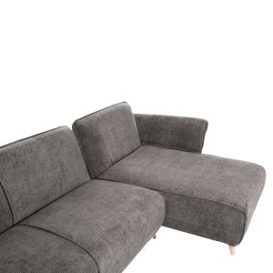 Extendable corner sofa bed Mailo, dark gray fabric-metal legs 300x150x80hcm Hm6071,02