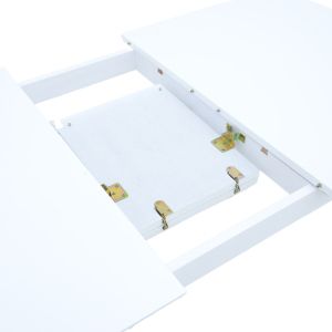 Extendable wooden table Mabor in white color 120-150x80x73.8cm