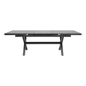 Extendable table Dagyn dark gray aluminum 180-240x90x76cm
