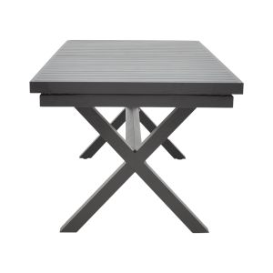 Extendable table Dagyn dark gray aluminum 180-240x90x76cm
