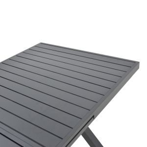 Extendable table Dagyn dark gray aluminum 180-240x90x76cm