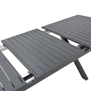 Extendable table Dagyn dark gray aluminum 180-240x90x76cm