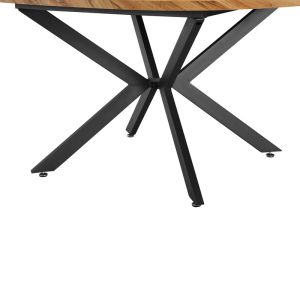 Edina Extendable Table Made of Mdf in Sonoma Color with Black Metal Legs 130-170x130x75cm