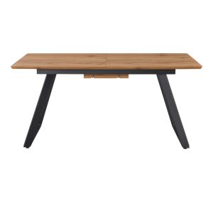 Разтегателна маса Kannu в естествен цвят с черни метални крака 160-200x90x75см