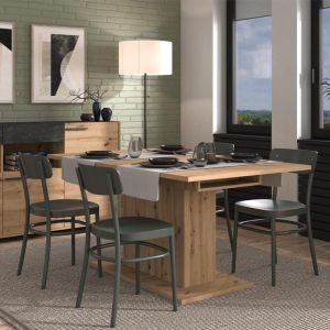 Extendable dining table Sabrina in gray oak color 160(200)x91.5x76cm