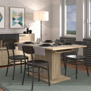 Extendable dining table Sabrina in gray oak color 160(200)x91.5x76cm