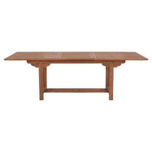 Extendable dining table Crander Hm6376 teak wood in natural color 180-240x100x76cm.