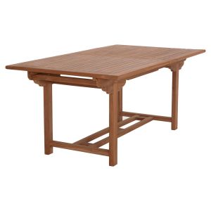 Extendable dining table Crander Hm6376 teak wood in natural color 180-240x100x76cm.