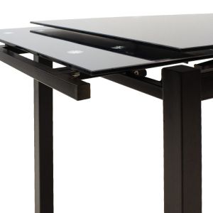 Extendable dining table Finn with glass top 8mm 110-170x70x75cm