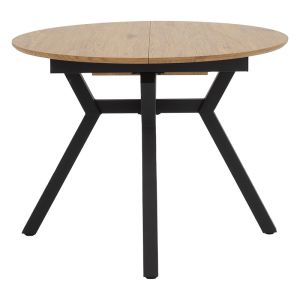 Extendable dining table Frances with Mdf top, sonoma/black 100-140x100x75cm
