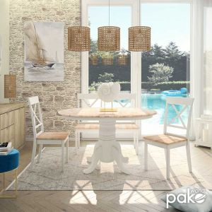 Extendable dining table Lars Nirvana rubber wood D100(+38)x100x75cm