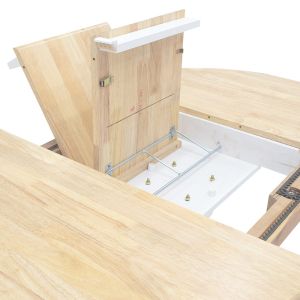Extendable dining table Lars Nirvana rubber wood D100(+38)x100x75cm