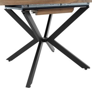 Extendable dining table Lydia with top in Mdf color black/walnut Color 120-160x120x79cm