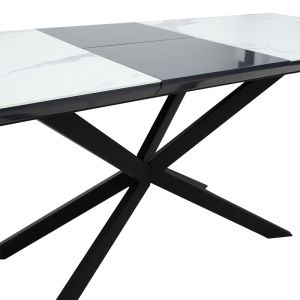 Extendable dining table Palan Mdf with marble effect 160-200x80x77cm