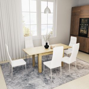 Extendable dining table Quiin sonoma color 120-174x70x73.5cm
