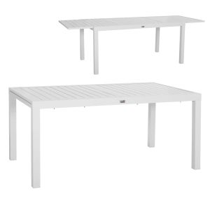 Extendable dining table Krum Hm6277.01 aluminum color white 160-240x90x73cm.