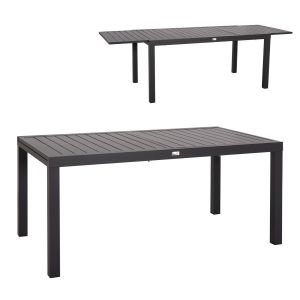 Extendable dining table Krum Hm6277.03 aluminum color dark gray 160-240x90x73cm.