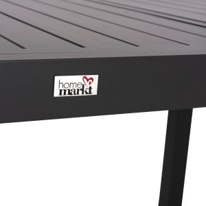 Extendable dining table Krum Hm6277.03 aluminum color dark gray 160-240x90x73cm.
