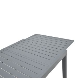 Extendable dining table Lafla aluminum in dark gray color 160-240x100x75cm