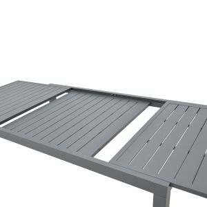 Extendable dining table Lafla aluminum in dark gray color 160-240x100x75cm