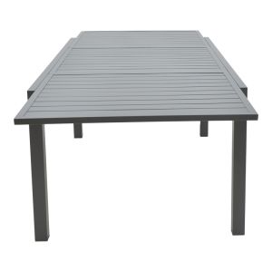 Extendable dining table Lafla aluminum in dark gray color 160-240x100x75cm