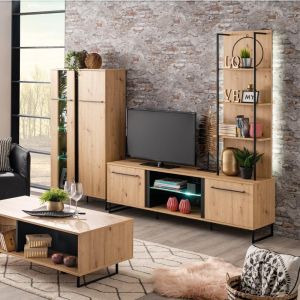Shelf Sardinia Rack Np 500 in oak / black color, 50*29.5*137.5