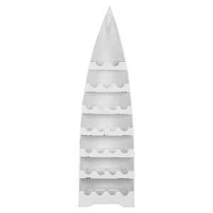 Vertical bottle rack in the shape of a boat made of mahogany wood Hm9494 55x30x195cm