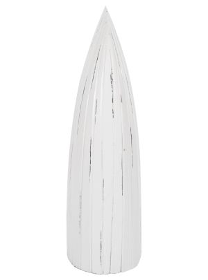Vertical bottle rack in the shape of a boat made of mahogany wood Hm9494 55x30x195cm